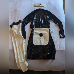 HOT 🔥🥵 Latex Nurse Outfit Perfect for Halloween!